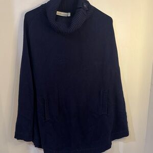 Women’s Cowl Navy Maternity Poncho Sweater